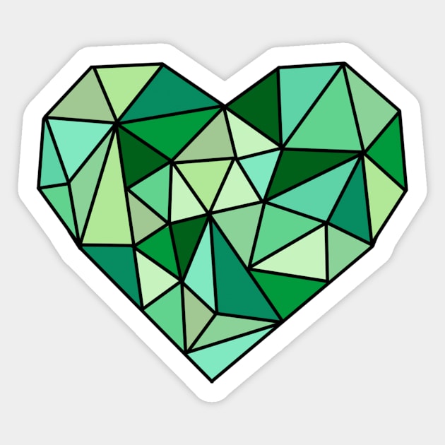 Green Crystal Heart Sticker by UnseenGhost